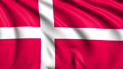 flag of denmark with fabric structure in the wind (loopable)