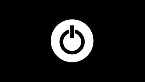 computer power start button icon vintage twitched bad signal animation.