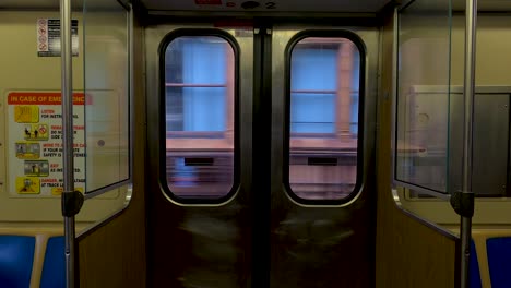 subway pulling out of station pov chicago loop