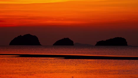 Steady-shot-group-of-islands-at-sunset