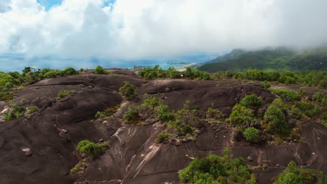 drone shot from copolia trail the reveal shot of the panoramic view point, mahe seychelles