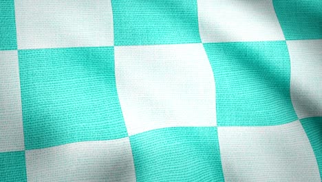 checkered turquoise and white fabric