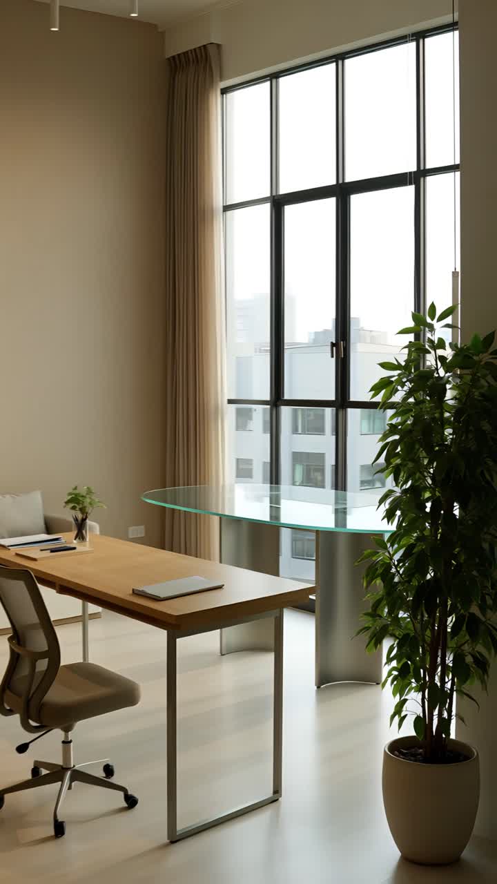 Interni Estetici di Spazio Coworking Moderno 4K