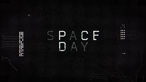 space day with computer elements on digital screen of spaceship