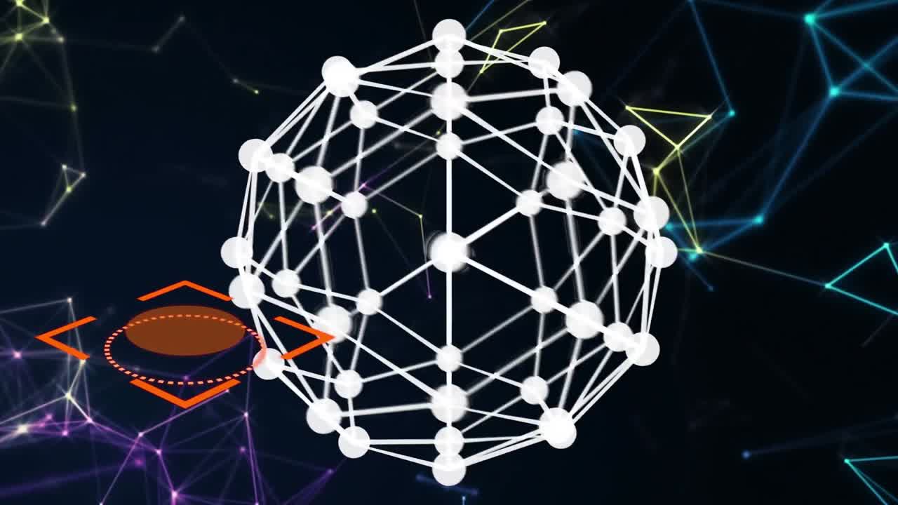 animación de redes de conexiones sobre un fondo negro