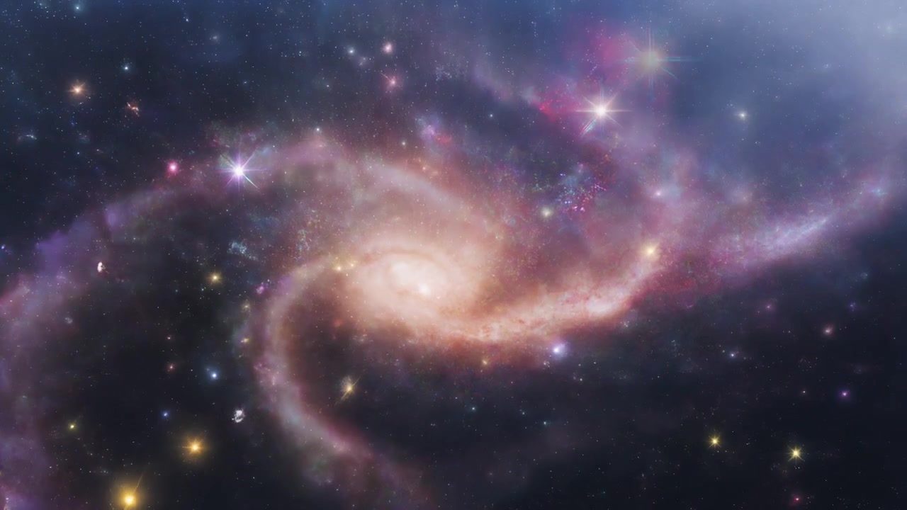 Spirální galaxie rotující v hlubokém vesmíru