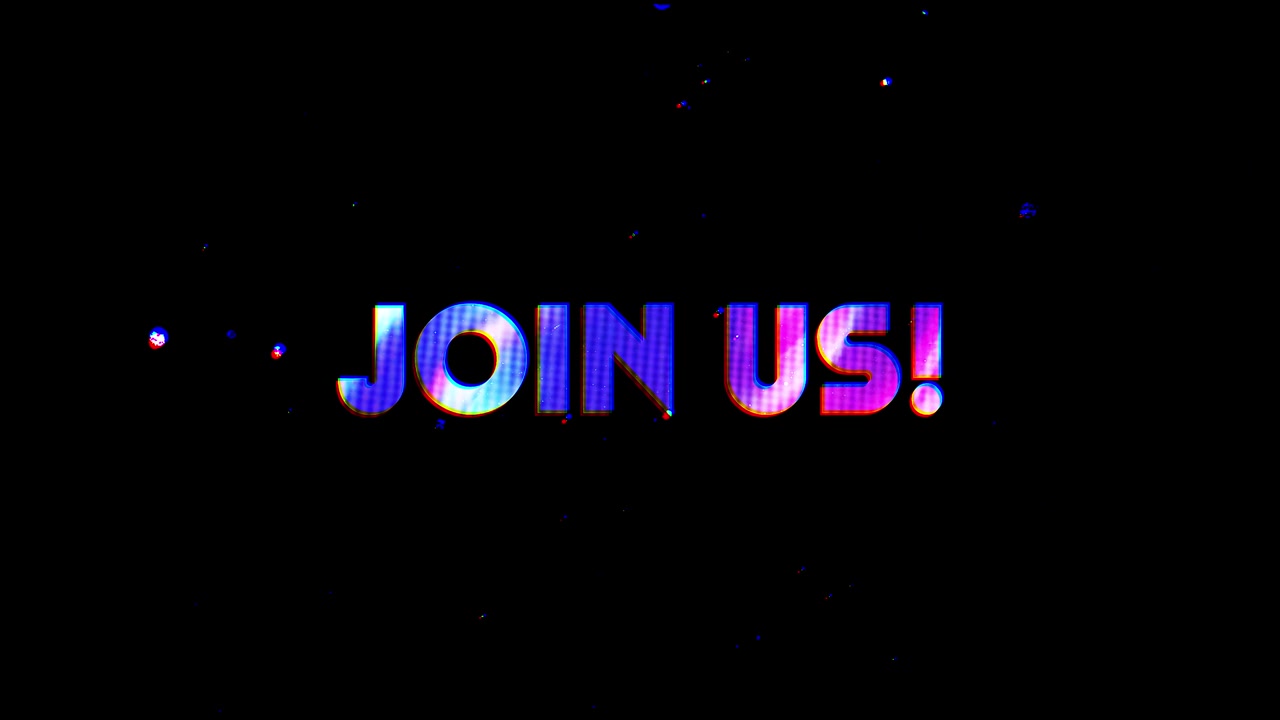 Glitch Text Animation Featuring Join Us Message