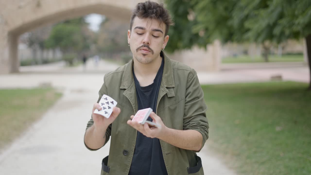 Card Magic Performance in a Park