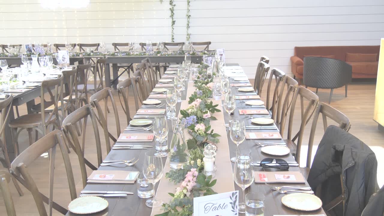 Wide Shot of wedding reception venue and restaurants