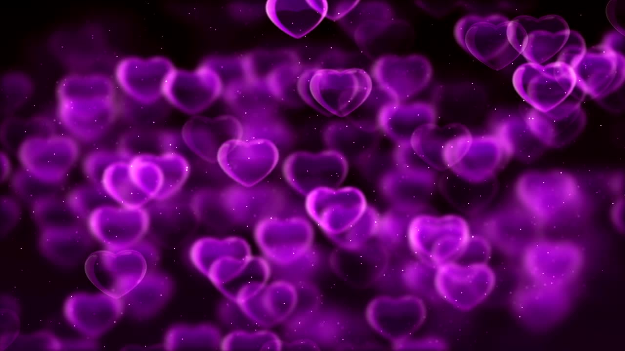 4k fondo de corazón púrpura suave (en bucle) video de stock