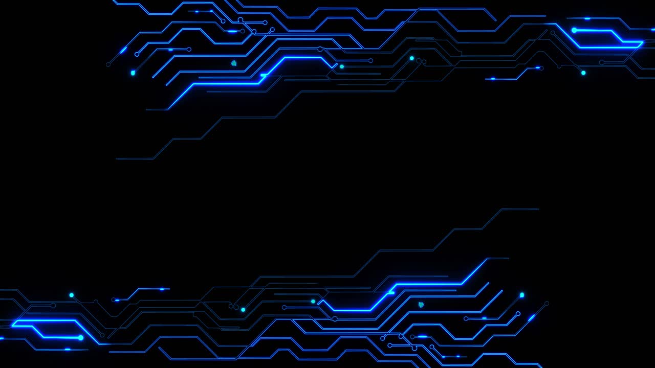 Blue futuristic hud lines circuit board electronic connections loop background futuristic technology