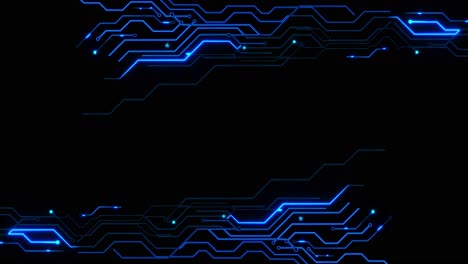 Blue futuristic hud lines circuit board electronic connections loop background futuristic technology