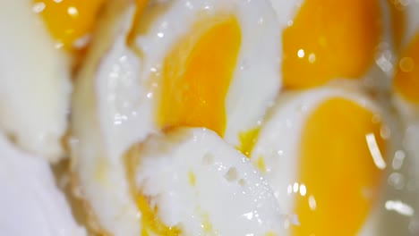 close-up of fried eggs