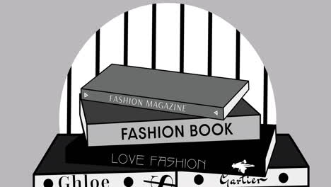 animation of black and white fashion magazine