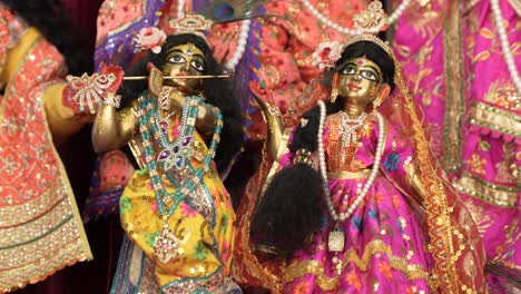 the idol of hindu deity lord krishna has been replaced inside the temple