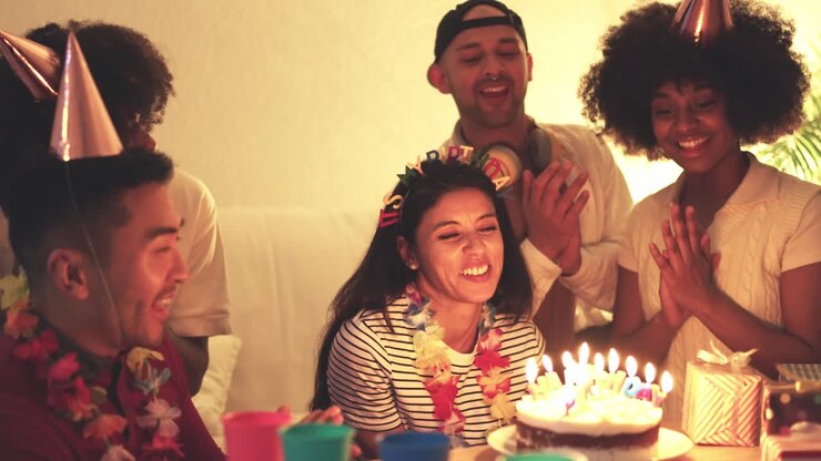 Celebrating a birthday with friends