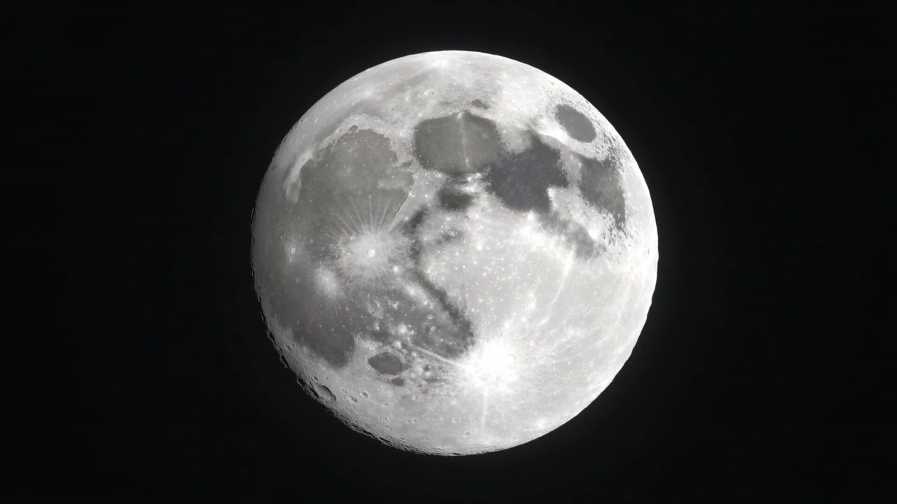 Capturando a Lua cheia derivando lentamente com o rastreamento se ajustando à noite, mostrando crateras, mares e raios.
