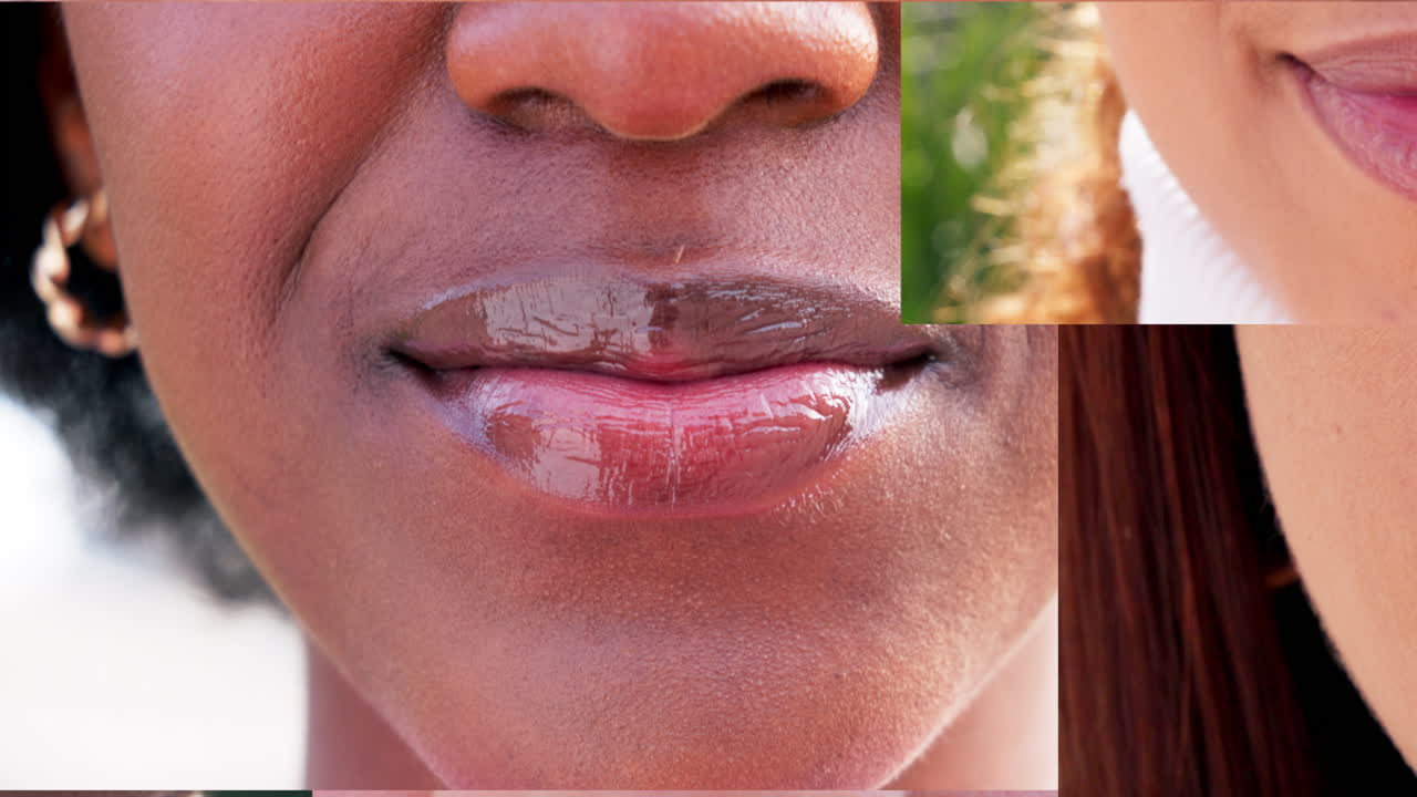 dental, feliz y collage bucal con la gente