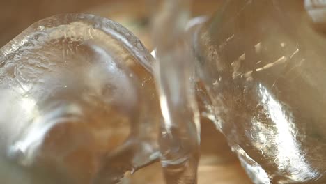 ice cubes and pouring water