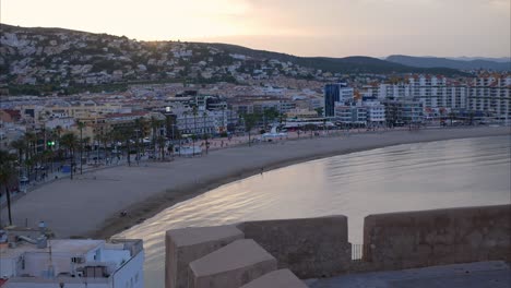 Zeitraffer-Des-Sonnenuntergangs-In-Peñíscola,-Spanien