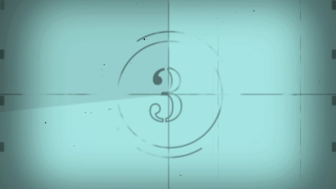 Vintage Film Countdown from Five to Zero