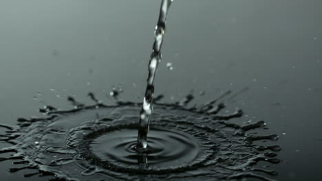 Water-pouring-onto-black-surface