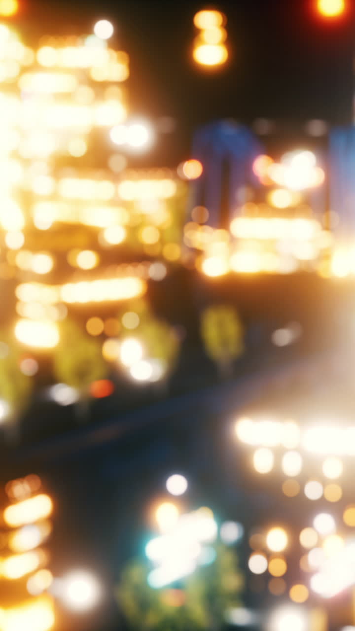 luces borrosas de la ciudad por la noche