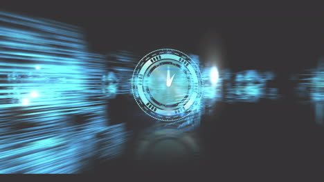 animation of clock, chemical structures and data processing