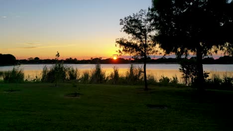 sunset over lake ida in delray beach, fl