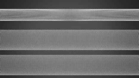 animation of network of moving and crossing mesh lines of flow of information on grey background