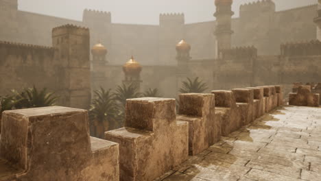 exploring the ancient city majestic architecture in the haze