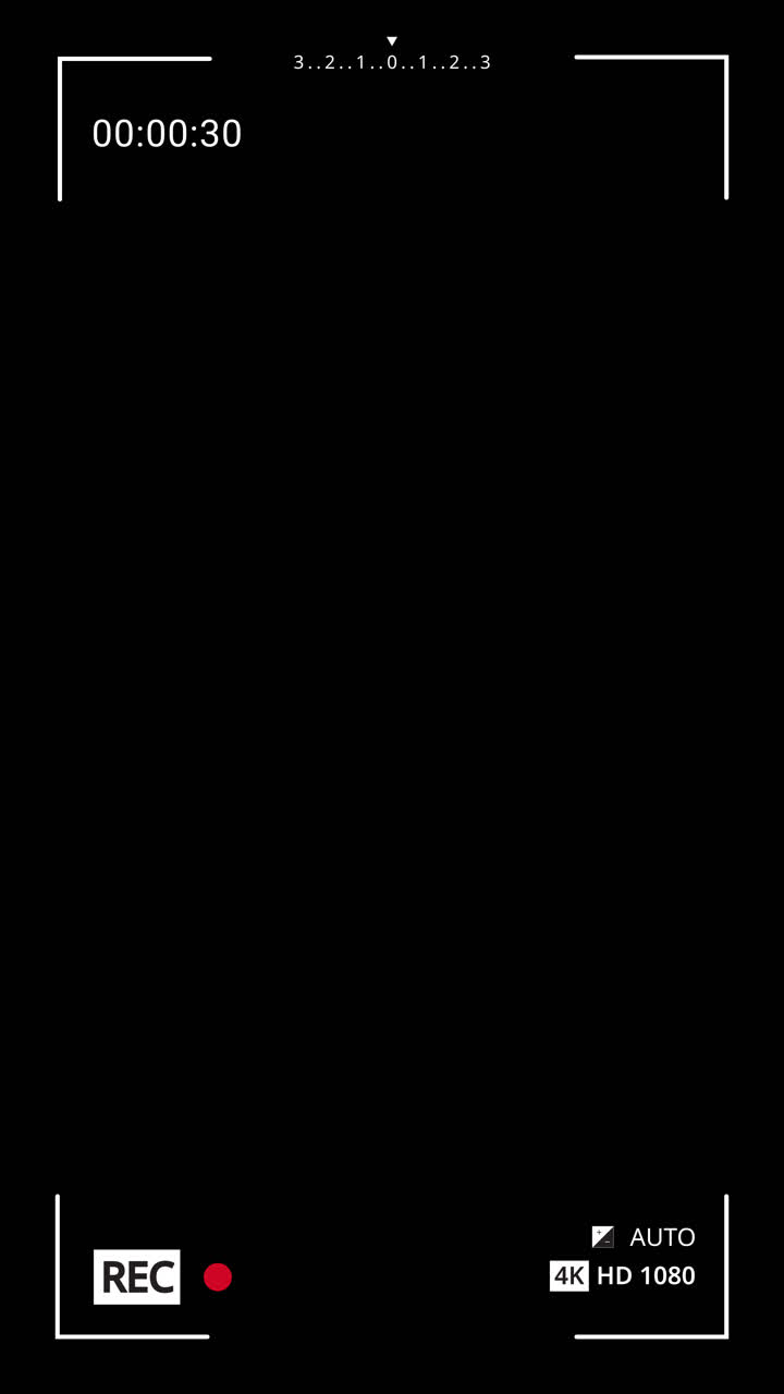 Black Screen with Camera Recording Overlay and Countdown