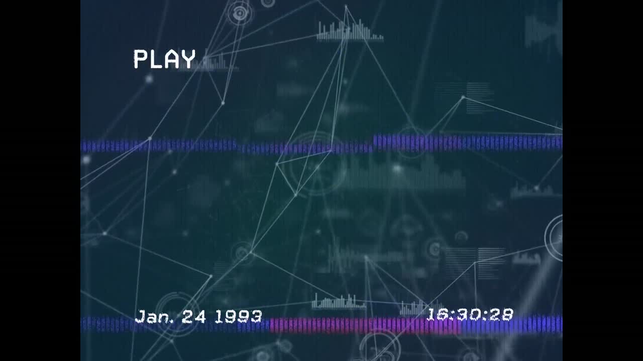 Animation of interference over network of connections on black background