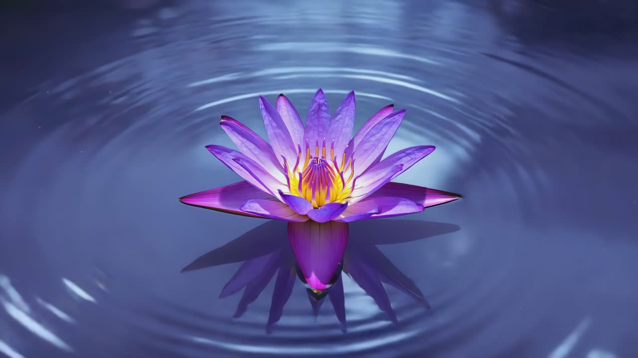 Flor de Lótus Púrpura na Água