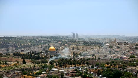 jerusalem panoramic aerial view time lapse