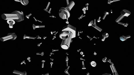 tornillos que se balancean en el espacio