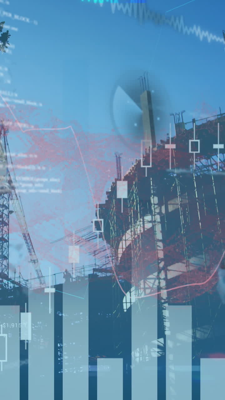 animación del procesamiento de datos en el sitio de construcción