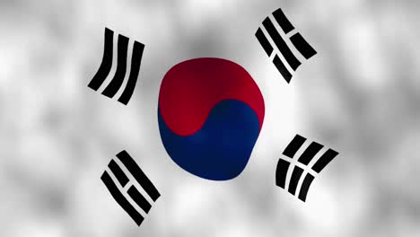 South-Korea-Nation-Flag-Icon,-Waving-Motion-Graphic-Illustration