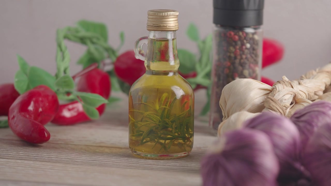 Biberiye Aromalı Sarımsaklı ve Baharatlı Zeytinyağı