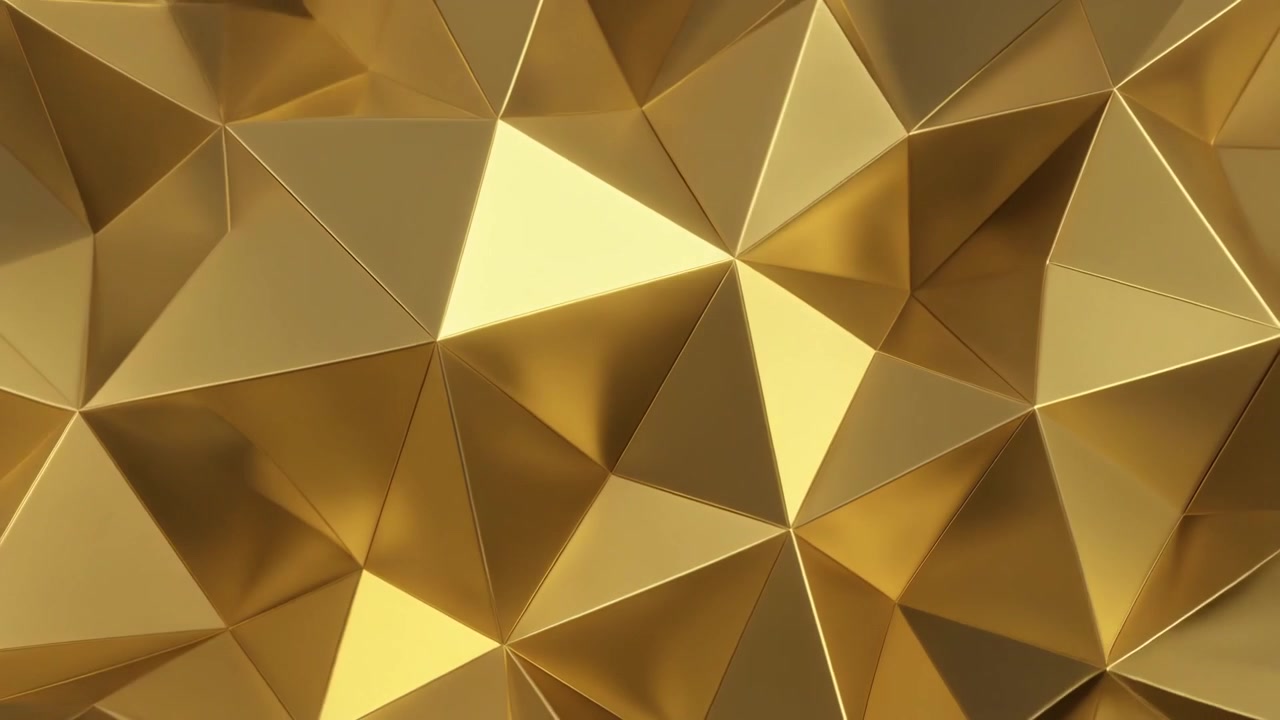 Abstract Golden Geometric Low Poly Background Animation