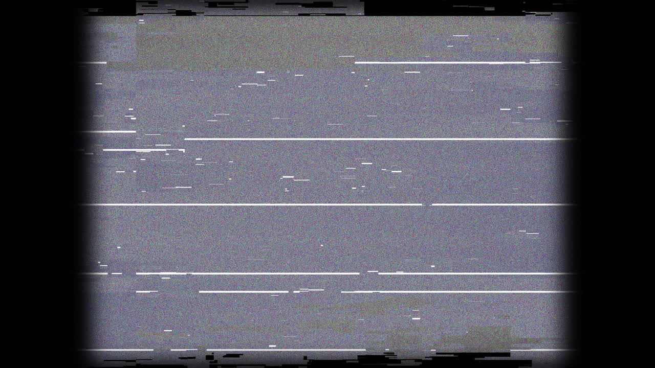 Schermo TV retrò con glitch e rumore statico
