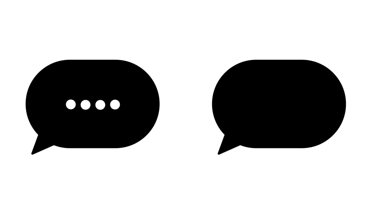 Speech bubbles, message clouds with circle loading bar animation, Alpha Channel (transparent background + Loop 4k)