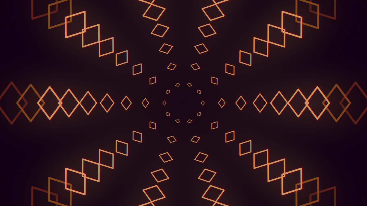 Motivo geometrico a diamante con bagliore arancione futuristico