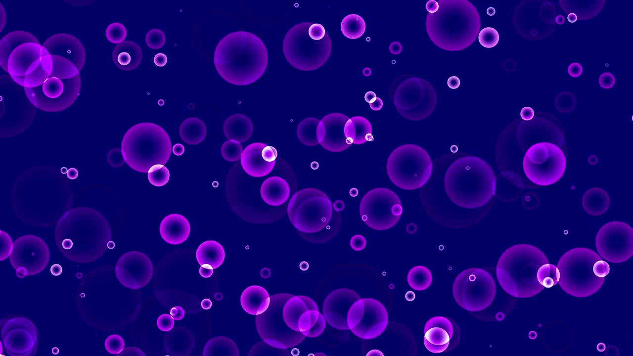 Purple transparent balls fly