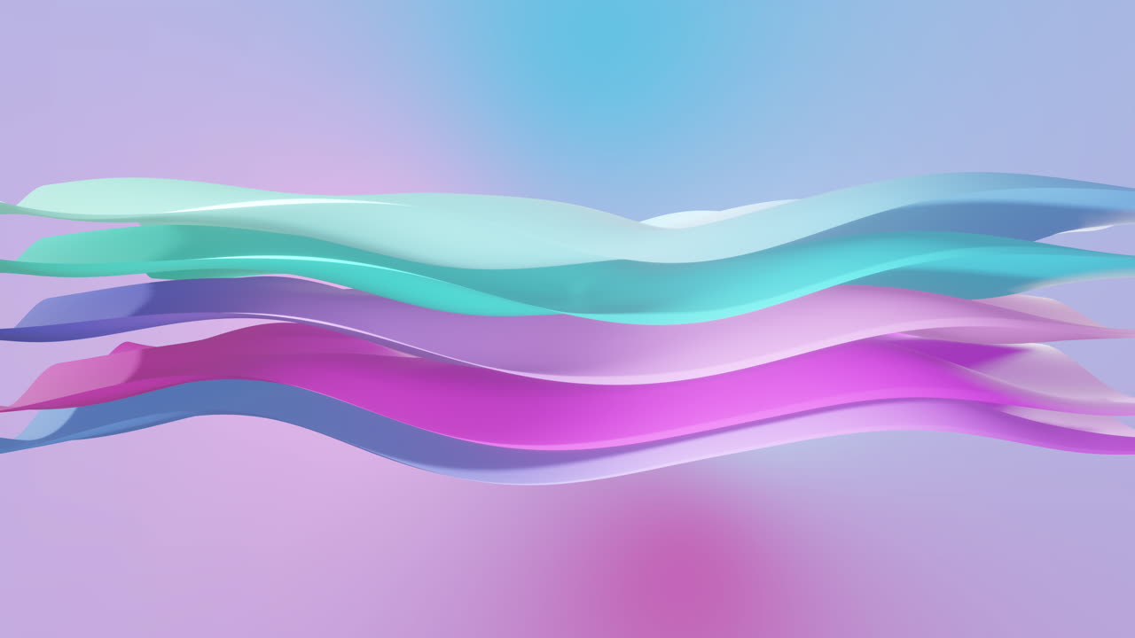 Animation of pink to blue gradient layers waving over gradient background