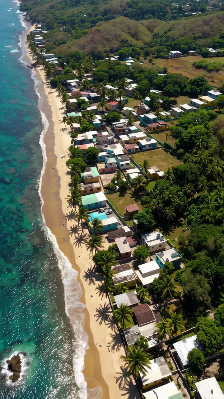 Colorful Coastal Town on a Tropical Beach