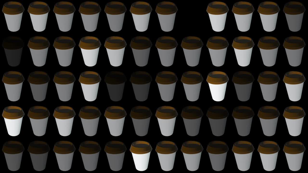 cuadrícula abstracta de tazas de café para llevar