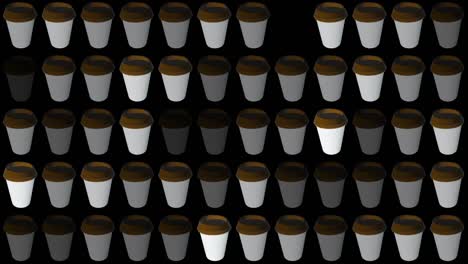 cuadrícula abstracta de tazas de café para llevar