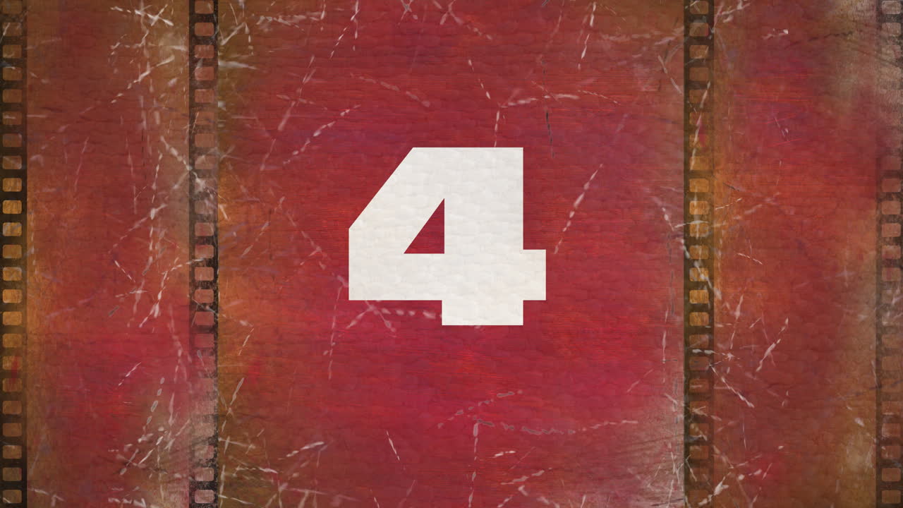 película roja de cuenta atrás de animación 4k