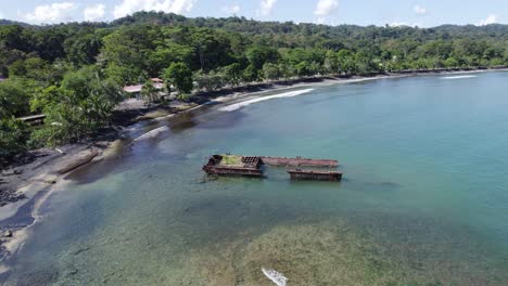 shipwreck on a tropical beach